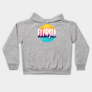 Beautiful FLORIDA with Skyline and Sailboat Kids Hoodie